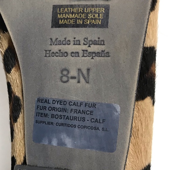 Sesto Meucci Leopard Print Calf Hair Shoe Size 8 N - Picture 8 of 8